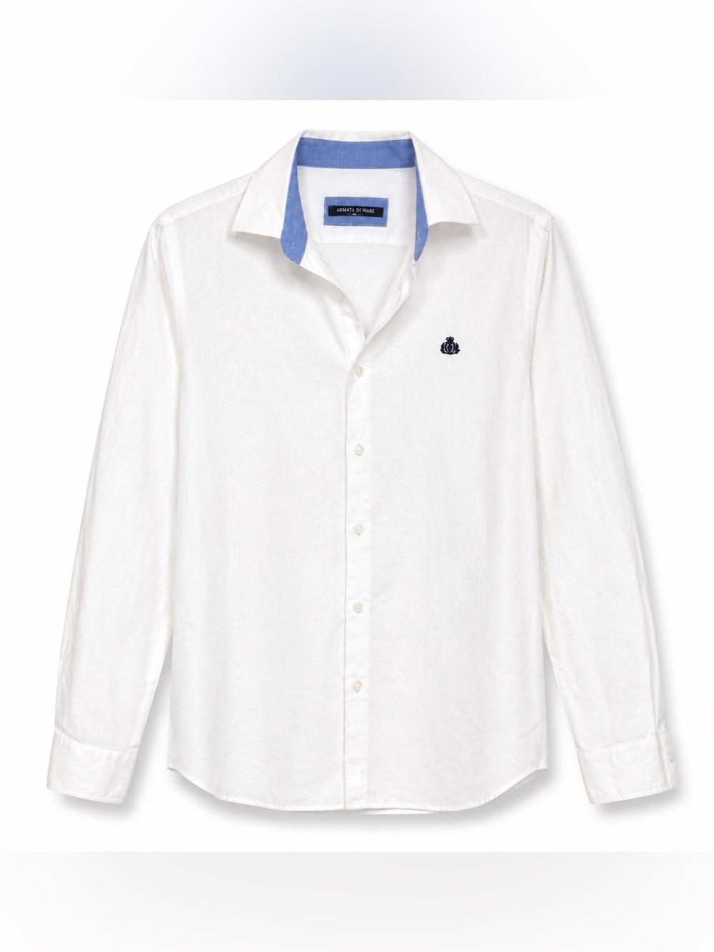 Armata Di Mare White Casual Button Down Shirt LINEN resortwear